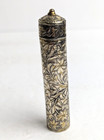 Antique Silver Sewing Needle Or Matches Case Ornate Floral  Repousse Design 3 