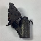 Vintage Antique Miners Teapot Lamp Unique Punched Jagged Shield For Display Only