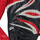 Gk Elite Gymnastics Leotard Child Large Cl Red Black Metallic Rhinestone Long Sl