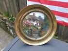Vintage Solid Brass Wall Hanging Foil Art Picture Stamped England  7-1 2 
