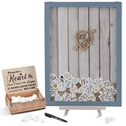  Wedding Guest Book Wooden Picture Frame  Drop Top Frame Sign Book Ocean Blue