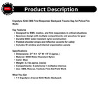 Ergodyne 5244 Ems First Responder Backpack Trauma Bag For Police Fire Medic