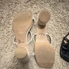 A New Day Pearl Block Heel Ivory Strappy Slip-on Sandals Women   s Size 10