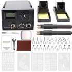 Wood Burning Kit Dual Wood Burner Wood Pyrography 5pcs Stencils Black