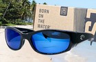Costa Del Mar Shiny Black blue Mirror Hammerhead Polarized 580p Sunglasses New 