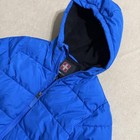 Swisstech Kids Blue Puffer Jacket Xs  4-5  Hooded Fleece Lined     Cuff Wear
