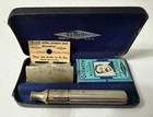 Vintage Gillette Tech Double Edge Safety Razor Travel Set     Made In Usa