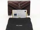 Yves Saint Laurent Chevron Quilted Loulou Wallet Brown Aa1125lrzsa