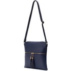  Womens Lightweight Medium Crossbody Purse With Tassel  Perfect Size Navy