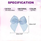 30 Pcs 0 8x0 9  Blue Mini Ribbon Bows Flower Pearl Sewing Appliques For Diy