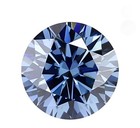 5 Ct Lot Round Cut Fancy Blue Color Vvs1 Lab Grown Moss Diamond Gemstone 8 Mm 3p