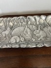 Arthur Court Bunnies Bunny Rabbits Aluminum Rectangular Long Serving Tray 