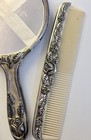 Vintage Vanity Hand Mirror Brush Comb 3 Piece Set  Ornate  Silver Plated