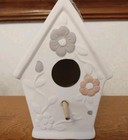     2 Hanging Bird Houses Ceramic Bisque Ready 2 Paint      Cupcake Flowers Floral 