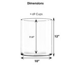 Cys Excel Large Clear Glass Cylinder Vase  h 12  D 10     Multiple Size Choic   