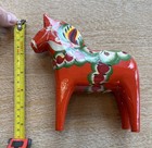 Vintage Nils Olsson Dala Horse Pair Hand Painted Wood Sweden Nusn  s Labeled