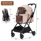 Foldable Dog Cat Stroller For Small medium Pets Up To 50 Lb With Wheel Sun Shade