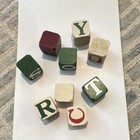 Wooden Alphabet Letter Blocks Set  Assorted Red And Green Letters Rustic 
