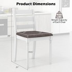 Wooden Dining Chair Set Of 2 W  Acacia Wood Legs Padded Cushion Ladder Back