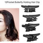 Qanyegn 12pcs Black Claw Clips  Butterfly Holding Hair Section  Hairdressing   