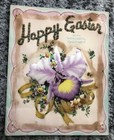 Easter Card Glitter April 21  1946 Written Signed Vintage Original Old 1940 s