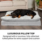 Suede Orthopedic Pillow Top Mattress Pet Bed For Dogs   Cats - Gray  Large
