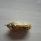 Brass Peanut Shaped Collectible Pill Box With Hinged Lid Unique Vintage Design