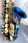 Patriotic Glory Blue gold Alto Sax W new Gig Bag   Selmer Primo 21 Mpc  - Nice