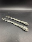 Vintage Austrian Silver  800   Pair Fish Knives Hollow Handles 8 5 8 Inches