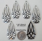  0426 Antiqued  925 Sterling Silver Plated Celtic Teardrop W top Ring - 6 Pc Lot