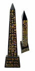 Ebros Egyptian Temple Of Ra Gold Black Luxor Obelisk With Hieroglyphs Statue 8 h