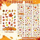 9 Sheets Decorations Pcs Window Clings  Double Sided Autumn Stickers 274 Fall