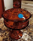 Vintage Indiana Glass Covered Candy Dish W  Finial Top Lid  For Charity