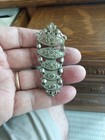 Antique Silver Tone Metal 3   Chatelaine Fancy Belt Clip