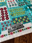 Vintage Parisian Prints Linen Tea Towel Flower Power Blue Kitchen Dish Towel