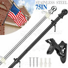 For House Porch 6ft Flag Pole Kit Heavy Duty   Bracket With 2rotating Rings New