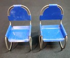 Vintage Miniature Dollhouse Metal Lawn Chairs   Grill Patio Furniture