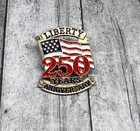 America 250 Years Anniversary 1776-2026 Liberty Flag Gold Copper Hat Lapel Pin