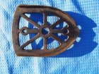 Antique Sad Flat Iron Trivet Cast Vintage Iron Holder Collectible
