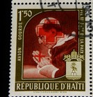 Vintage Stamp  Haiti Block Of 4 Lr pope Pius Red Cross Surcharge Overprint Error