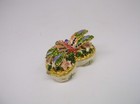 Dragonfly Enamel   Jeweled Heart Shaped Trinket Box