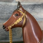 Vintage Hard Plastic Horse W saddle 8    Ws Clover With Gold Chain Hong Kong