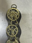 Vtg English Horse Brass Martingale 7 Medallion Leather Strap