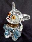 French Bulldog Inkwell Czechcoslovakia  Crystal Dog Figurine Wrisley Label