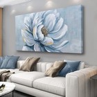 Belmrxne Floral Wall Art Wall Decor Modern Funky Canvas 20 x40  Blue And White