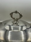 Vintage Silver-plate Covered Lid Footed Casserole Serve Dish W pyrex  Glass Dish