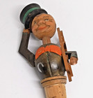Vintage Mechanical Hat Tipping Head Bowing Gentleman Wine Bottle Stopper Cork