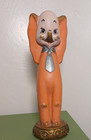 1940s Vintage Circus Elephant Carnival Chalkware Prize 13 5  Tall Statue Kitsch