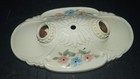 Vintage Ceramic Two Socket Oval Flush Mount Ceiling Light Fixture Floral Art Dec