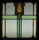 Floral Old English Leaded Stained Glass Window 17 75  X 18 75 